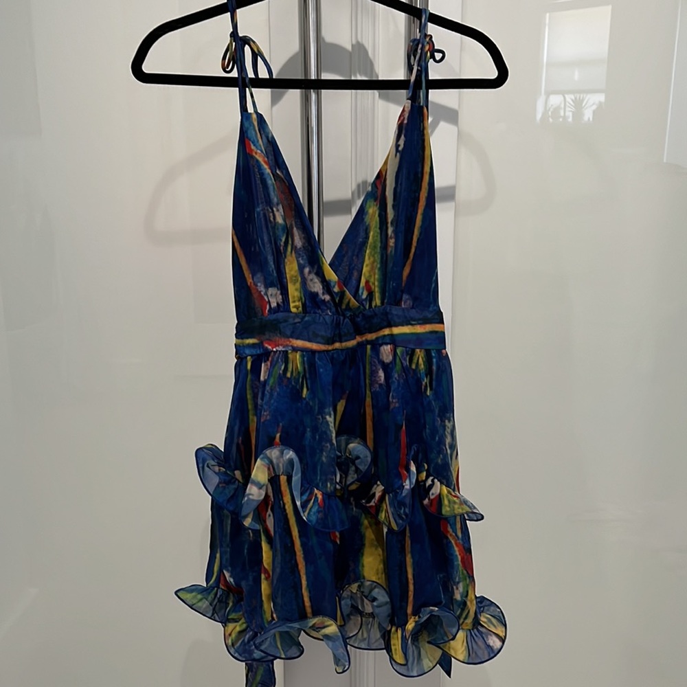 NWT Ruffle Mini Dress. Size S. - Picture 4 of 8